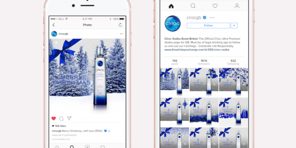 Ciroc GB Instagram Profile Showcasing Christmas Themed Countdown Images