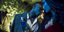 High fashion photography campaign featuring creative direction and retouching of models in a London club stairwell.