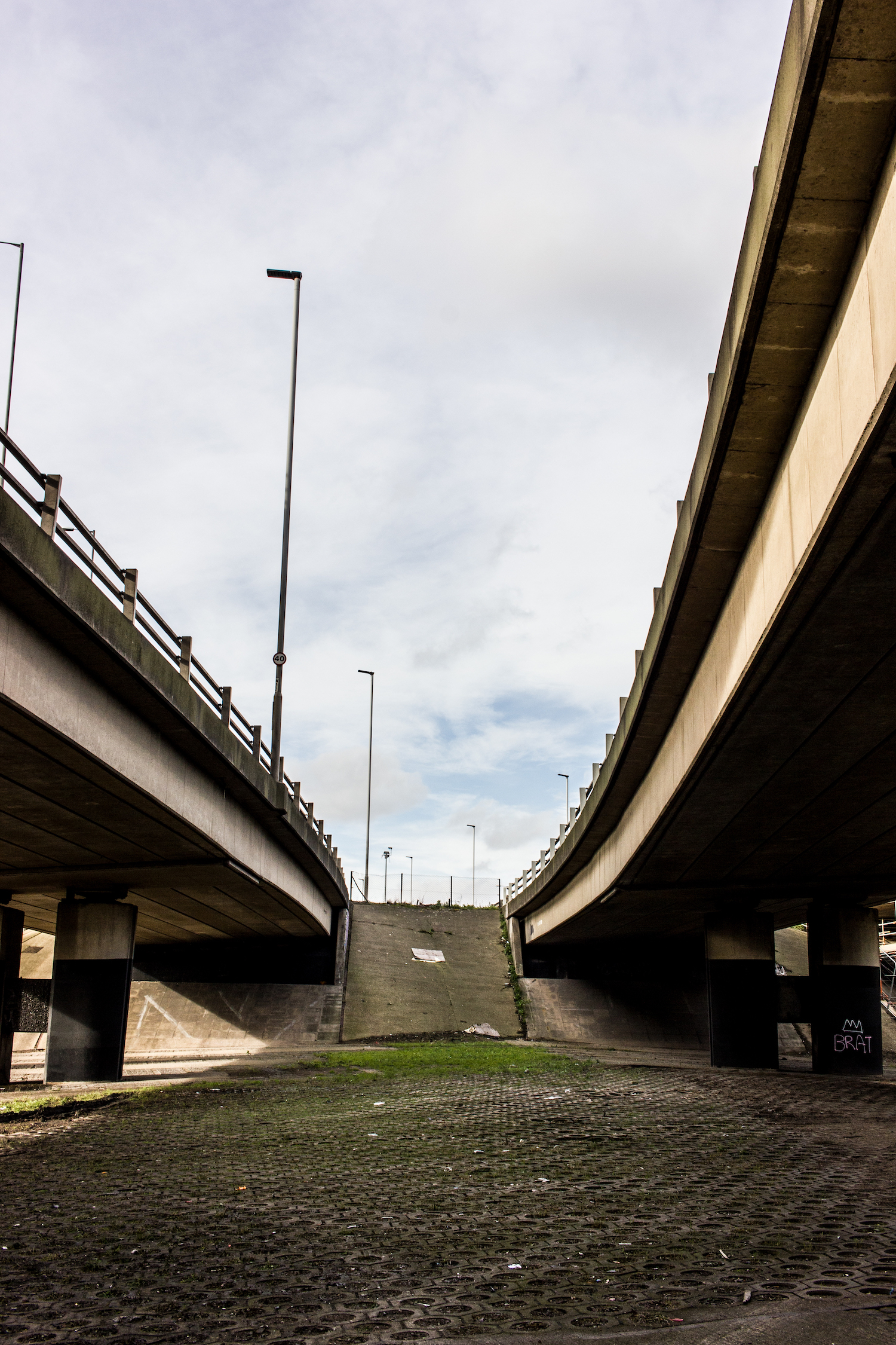 Professional Photography Concrete Roundabout In South Woodford North East London With Two Overpasses And Ramp