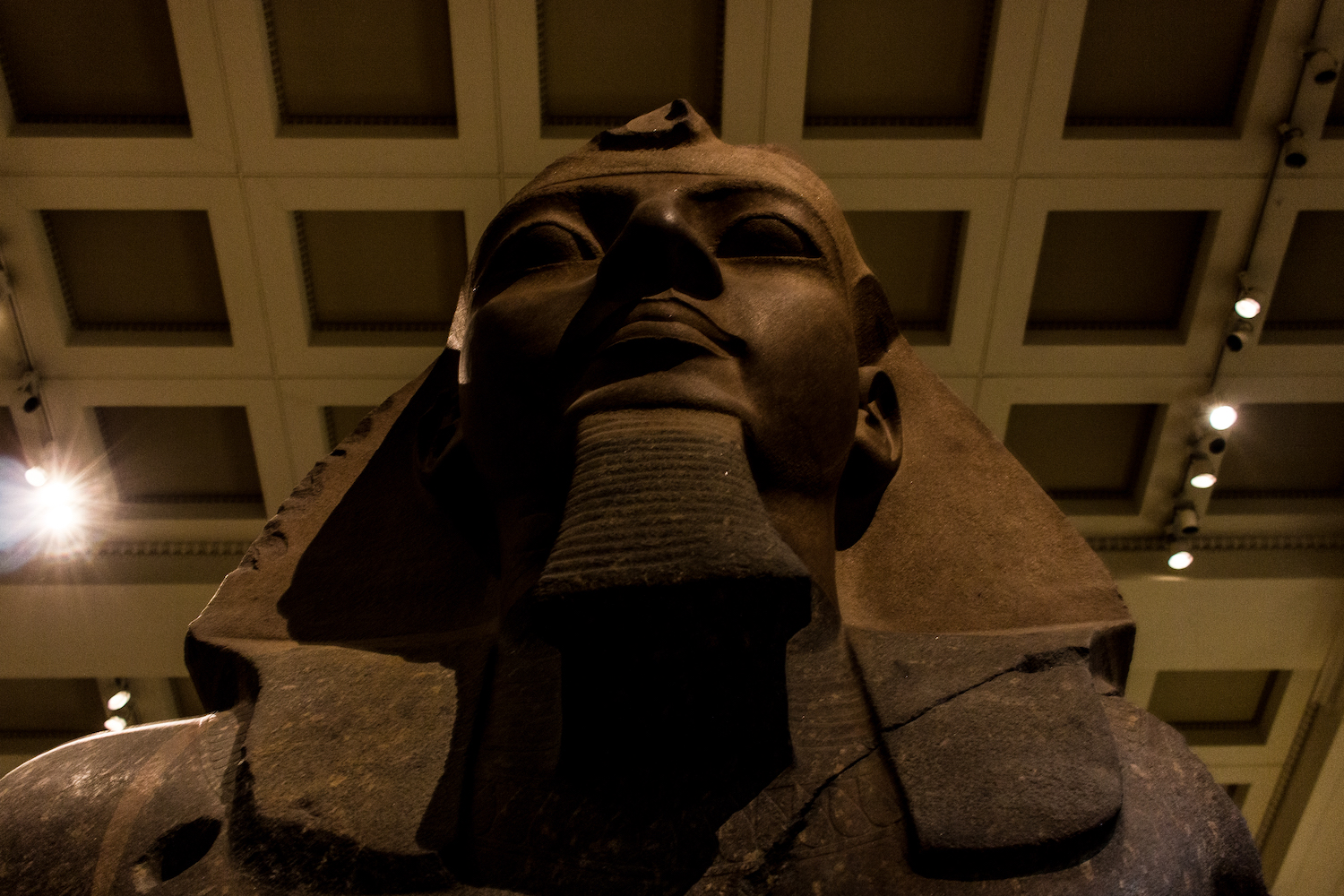 Professional Photography Stone Sculpture From Kemet Egypt Close-Up Of King Ramses II In British Museum London