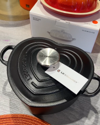 an image of a black autumn themed Le Creuset pot and dish in Braintree Outlet Village